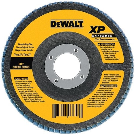 Dewalt Flap Disc, 4-1/2in. x 5/8in.-11 120 Grit Zirconia T29 Flap Disc DW8314